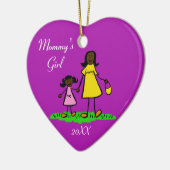 Mammie's meisjesfamilie personaliseert aangepaste  keramisch ornament (Links)