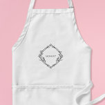 Mammie's Schort met Delicate Floral Design<br><div class="desc">Op zoek naar een speciaal cadeau aan het show, je waardering voor je moeder op Moederdag? Kijk niet verder dan dit gepersonaliseerde witte schort, aangepast met de tekst van uw keuze, omringd door een delicaat zwart bloemontwerp. Dit schort is vervaardigd uit duurzame materialen van hoge kwaliteit en is ontworpen om...</div>