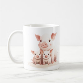 Mammo Big met Babies Schattig Boerderijdier Moeder Koffiemok