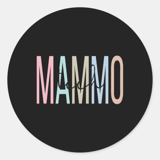 Mammo Tech Appreciation Mammography Technoloog Ronde Sticker (Voorkant)