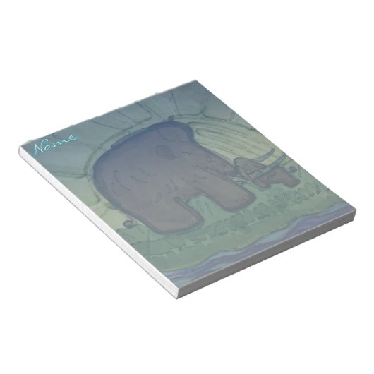 Mammoet met kalf notitieblok (Schuin)