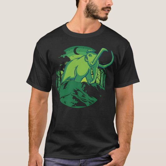 Mammoet Prehistorisch Dier retro T-shirt (Voorkant)