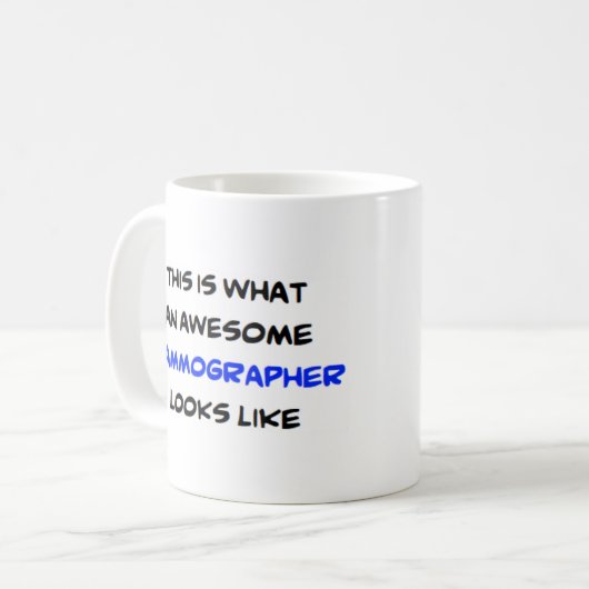 mammograaf, geweldige koffiemok (Voorkant links)