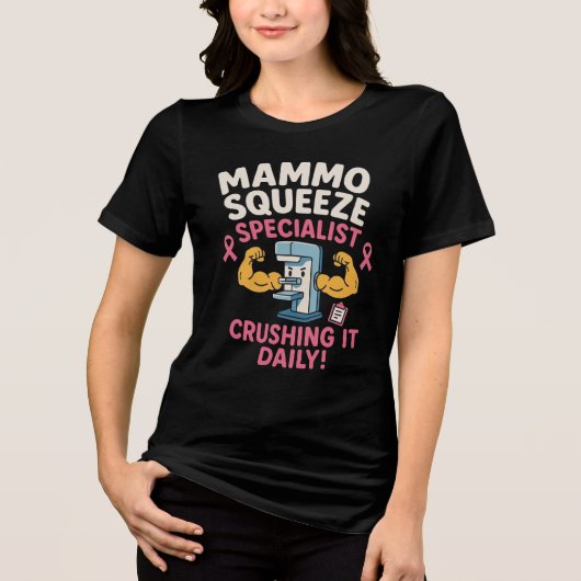 Mammografie Tech Funny Tri-Blend Shirt (Voorkant)