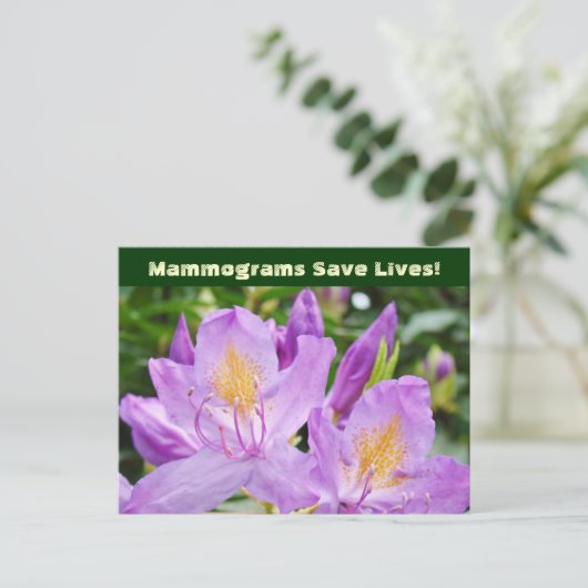Mammogrammen redden levens! briefkaarten bloemen (Staand voorkant)