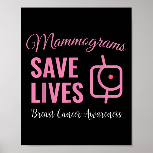 Mammogrammen sparen Levensmiddelen Borstkanker Poster (Voorkant)