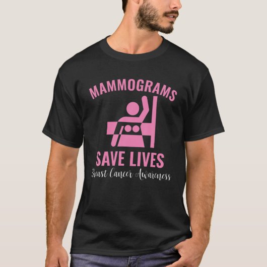 Mammogrammen sparen Levensmiddelen Borstkanker T-shirt (Voorkant)