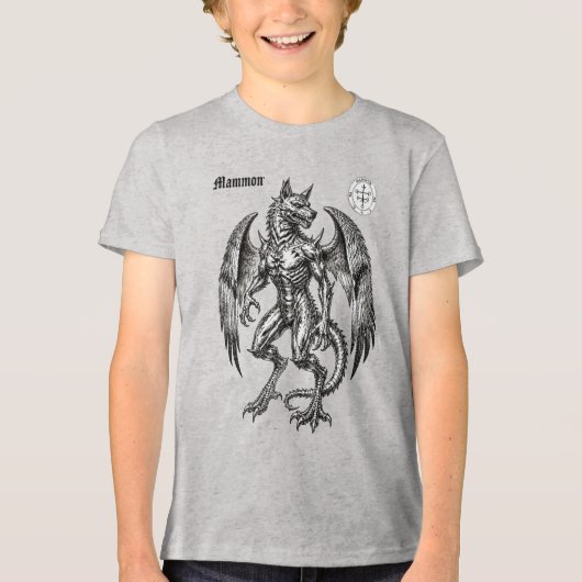 Mammon Infernaal Ontwoken Fortuin Tri-Blend Shirt (Voorkant)