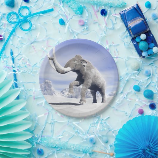 Mammot in de wind papieren bordje (Feest)