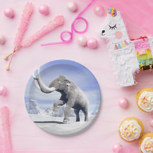 Mammot in de wind papieren bordje (Feest)