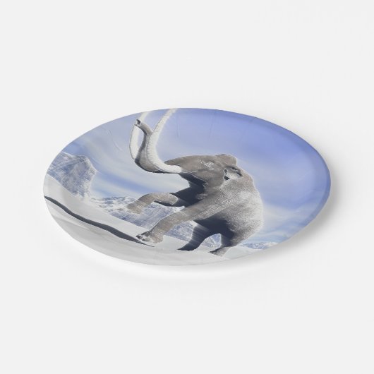 Mammot in de wind papieren bordje (Gekanteld)