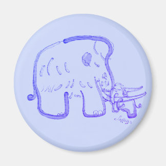 Mammoth and calf magneet