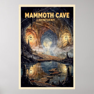 Mammoth Cave Kentucky Reis Vintage Poster