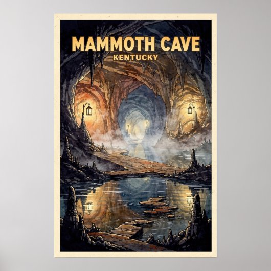 Mammoth Cave Kentucky Reis Vintage Poster (Voorkant)