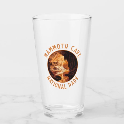 Mammoth Cave Nationaal Park Retro Distressed Circl Glas (Voorkant)