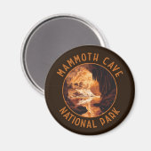 Mammoth Cave Nationaal Park Retro Distressed Circl Magneet (Voorkant / Achterkant)