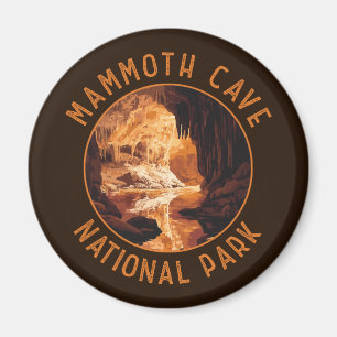 Mammoth Cave Nationaal Park Retro Distressed Circl Magneet