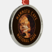 Mammoth Cave Nationaal Park Retro Distressed Circl Metalen Ornament (Rechts)