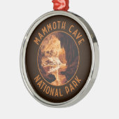 Mammoth Cave Nationaal Park Retro Distressed Circl Metalen Ornament (Links)