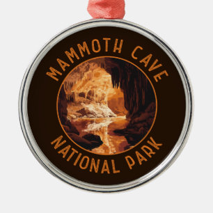 Mammoth Cave Nationaal Park Retro Distressed Circl Metalen Ornament