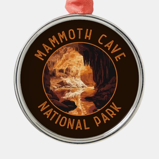 Mammoth Cave Nationaal Park Retro Distressed Circl Metalen Ornament (Voorkant)