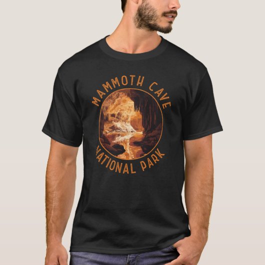 Mammoth Cave Nationaal Park Retro Distressed Circl T-shirt (Voorkant)