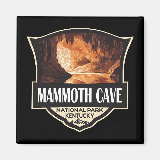 Mammoth Cave National Park Illustratie Retro Art Magneet (Voorkant)