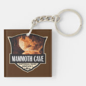 Mammoth Cave National Park Illustratie Retro Art Sleutelhanger (Achterkant)