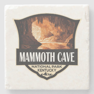 Mammoth Cave National Park Illustratie Retro Art Stenen Onderzetter
