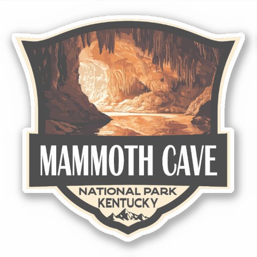 Mammoth Cave National Park Illustratie Retro Art Sticker (Voorkant)