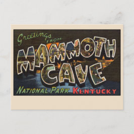 Mammoth Cave National Park, Kentucky Vintage Linne Briefkaart
