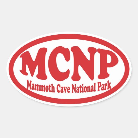 Mammoth Cave National Park rode ovale sticker (Voorkant)