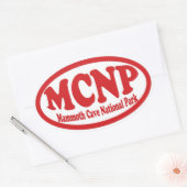 Mammoth Cave National Park rode ovale sticker (Envelop)