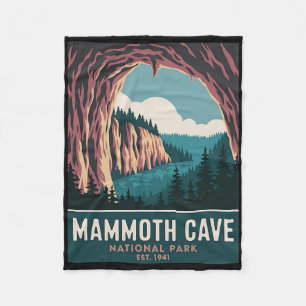 Mammoth Cave National Park Vintage Kamperen Wandel Fleece Deken