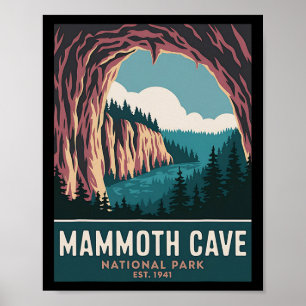 Mammoth Cave National Park Vintage Kamperen Wandel Poster