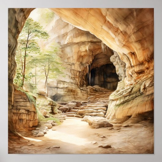 Mammoth Cave National Park Waterverf Poster (Voorkant)