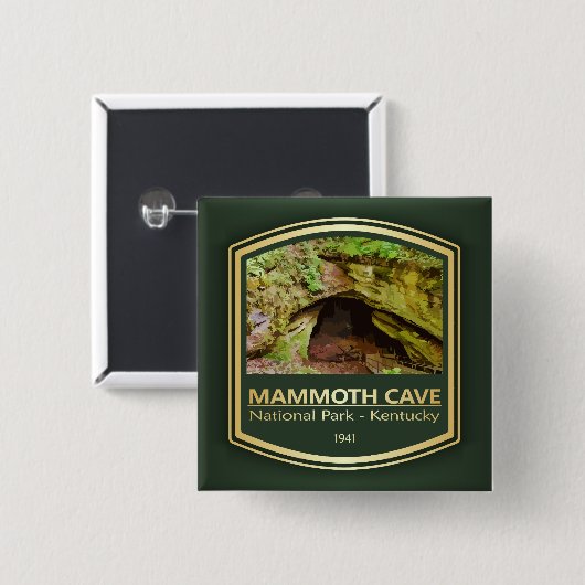 Mammoth Cave NP (PF1) Vierkante Button 5,1 Cm (Voorkant /achterkant)