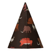 Mammoth Era: Prehistorisch thema patroon. Feesthoedjes (Achterkant)