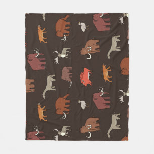 Mammoth Era: Prehistorisch thema patroon. Fleece Deken