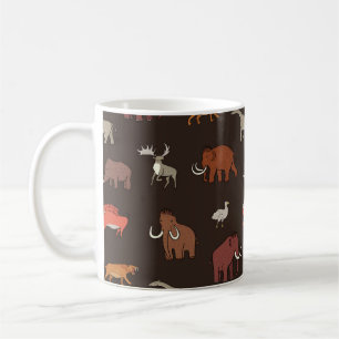 Mammoth Era: Prehistorisch thema patroon. Koffiemok