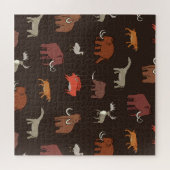 Mammoth Era: Prehistorisch thema patroon. Legpuzzel (Horizontaal)