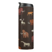 Mammoth Era: Prehistorisch thema patroon. Thermosbeker (Geroteerd rechts)
