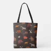 Mammoth Era: Prehistorisch thema patroon. Tote Bag (Achterkant)
