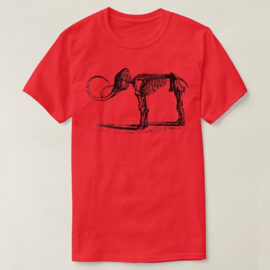 Mammoth Fossil , Wooly Mammoth Skeleton Mastodon T-shirt (Design voorkant)