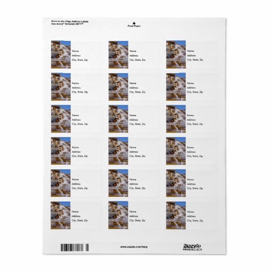 Mammoth Hot Springs-adreslabel Etiket (Full Sheet)