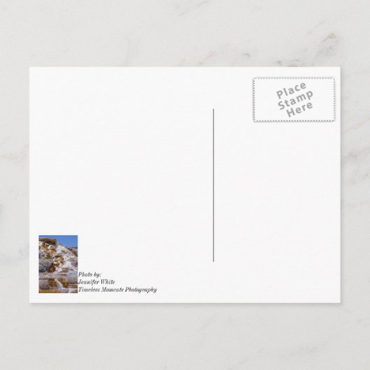 Mammoth Hot Springs Briefkaart (Achterkant)