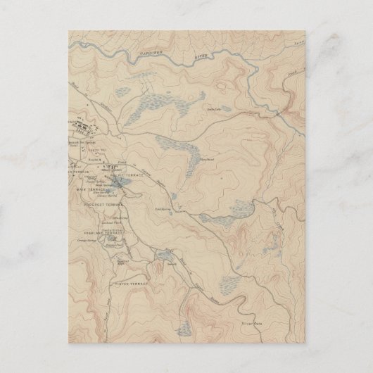 Mammoth Hot Springs en Vicinity 2 Briefkaart (Voorkant)
