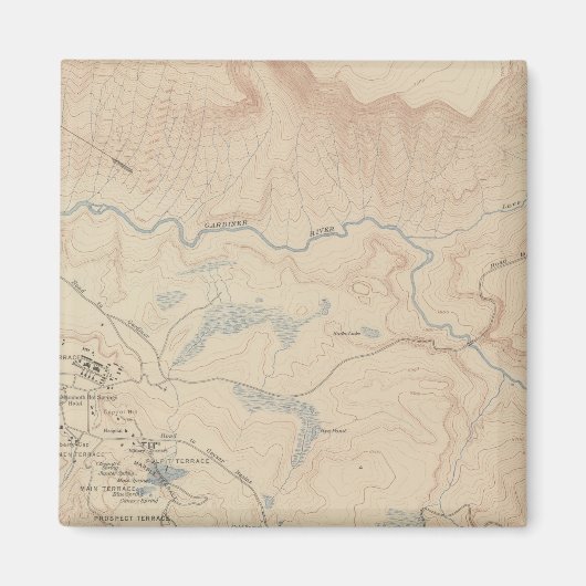 Mammoth Hot Springs en Vicinity 2 Magneet (Voorkant)