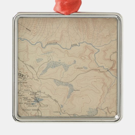 Mammoth Hot Springs en Vicinity 2 Metalen Ornament (Voorkant)