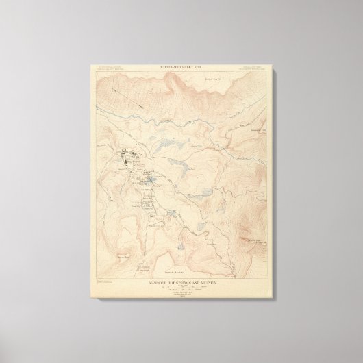 Mammoth Hot Springs en Vicinity Canvas Afdruk (Voorkant)